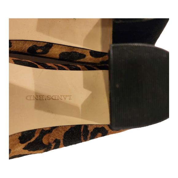 LAND'S END Calf hair and Black Suede leather Leopard print heels SIZE 6.5M - Picture 11 of 12